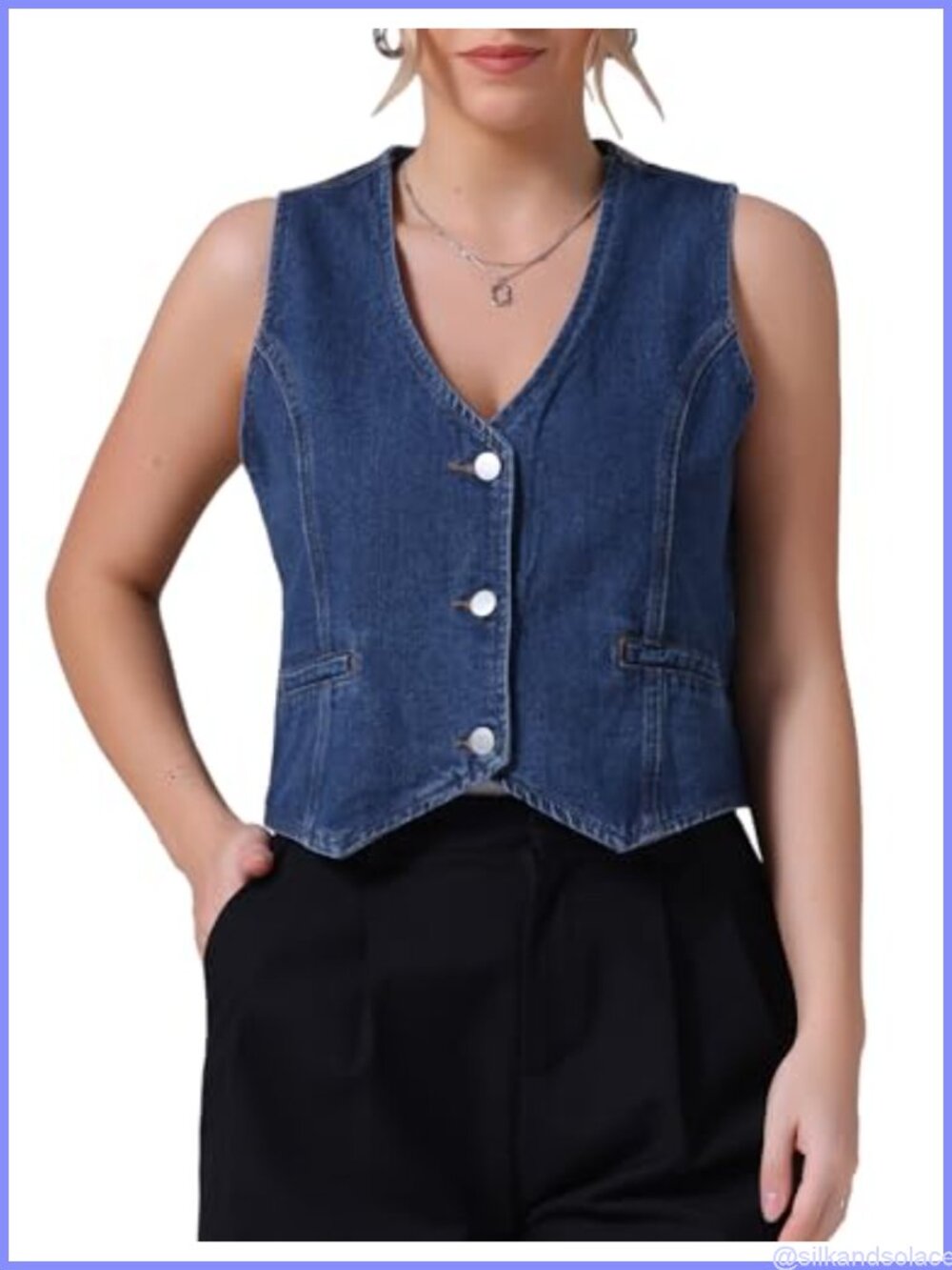 Denim Vest Plus Size Sleeveless V-Neck Waistcoat